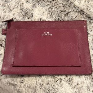Coach Maroon Leather Pouch